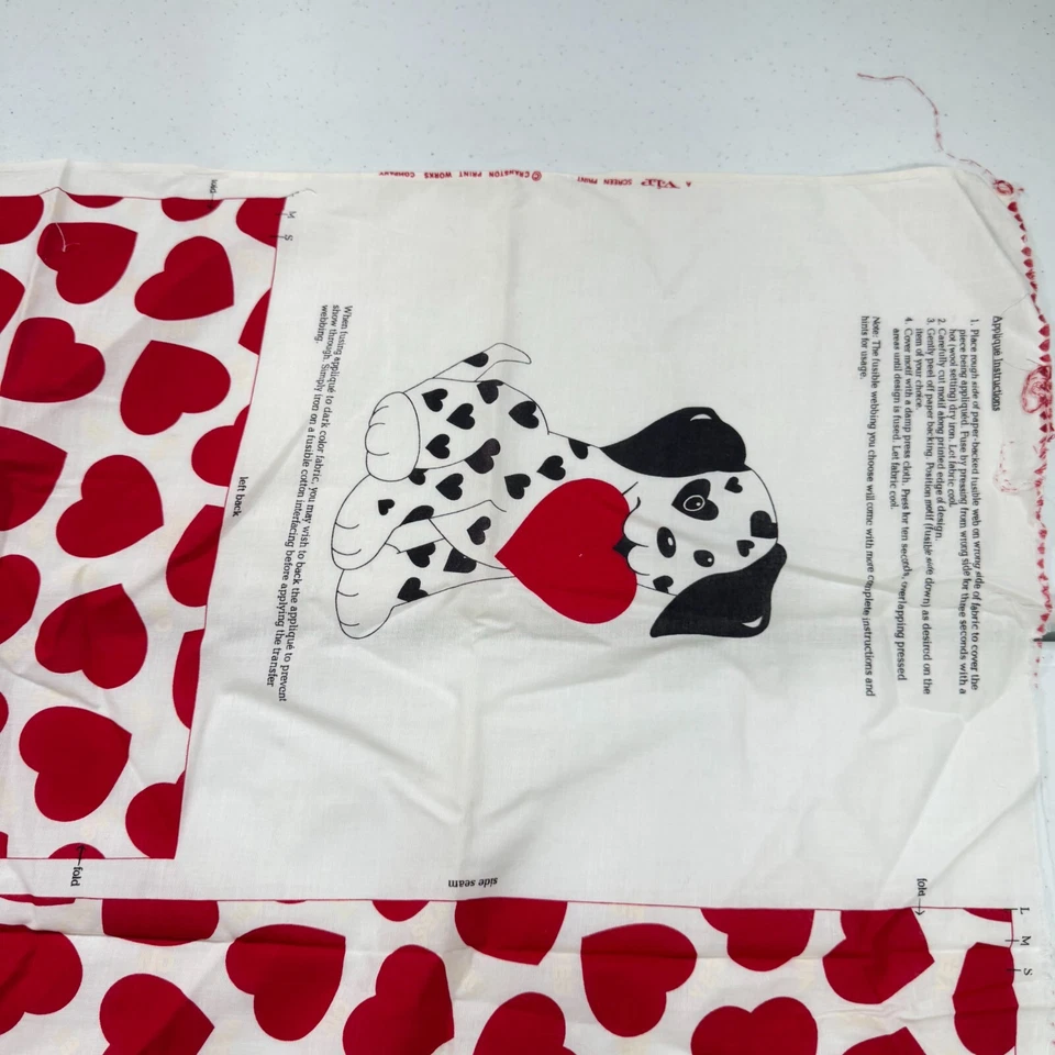 VIP Cranston Panel Tela Corazones Rojo Aplique Cachorro Día de San Valentín Algodón Foto 4 de 4