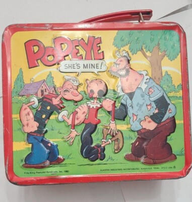 Popeye Metal Lunchbox 80s by Aladdin Industries Nashville Tenn.USA
