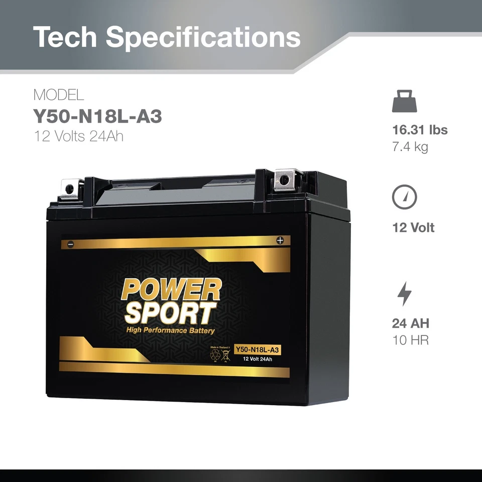 Y50-N18L-A3 Battery for Honda GL1500 Gold Wing 1500CC 1988-2000  - Imagem 2 de 4