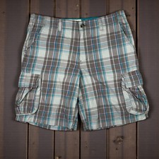 Mossimo Supply Co Y2K Vintage Shorts Mens 40 Cargo Black Plaid Skater Grunge