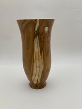Natural Wood Hand Crafted Wooden Vase Smoke Wood Signed