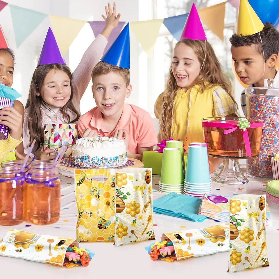 40 PIEZAS Bolsas para Favor de Fiesta de Abejas, Bolsa de Regalo Amarillo Girasol Lata Dulce Foto 2 de 4