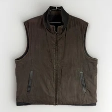 Daniel cremieux vest mens XL wool cashmere brown gray reversible jacket