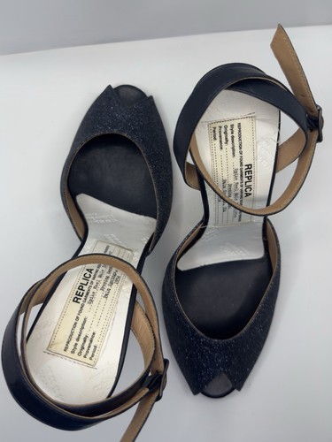 Maison Margiela Replica Glitter Heels Spike Ankle Strap UK 3 / EU 36 - Picture 9 of 15