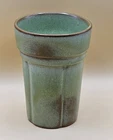 Frankoma Pottery Tumblers - 2 - Prairie Green 80c 4.75" tall (38A)