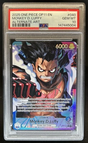 2025 One Piece Monkey.D.Luffy Leader Alt Art #OP11-040 PSA 10 GEM MINT