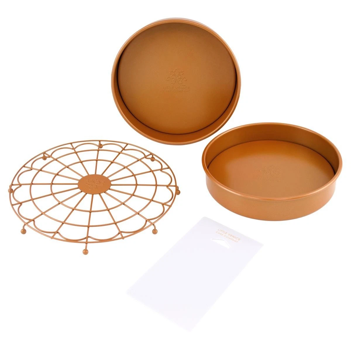 Bronze 3 Piece 8.5" Round Cake Pan Set Baking Little Venice Cake Company New