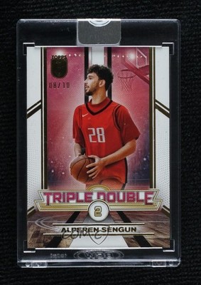 2023-24 Topps Three Triple Double Gold 8/10 Alperen Sengun #TD-5 0c3