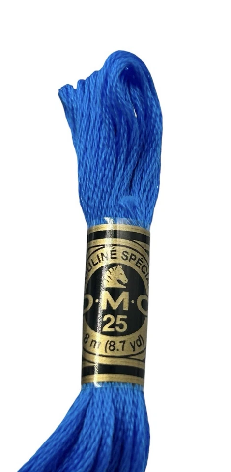 12 Skeins DMC Cotton Embroidery Floss Electric Blue 3843 France 8.7y Each NEW - Image 3 of 4