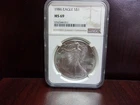 1986  American Silver Eagle 1 OZ .  NGC Certified Graded MS 69 , Free Shipping