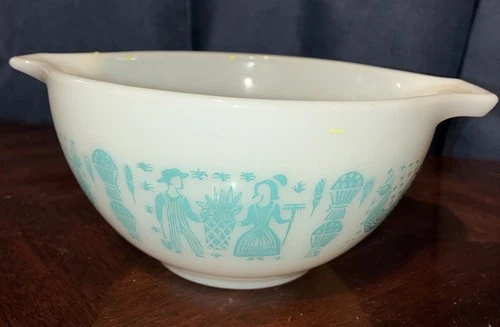 Vintage Pyrex Amish Butterprint 441 Cinderella Mixing Bowl 1-1/2 Pint Turquoise