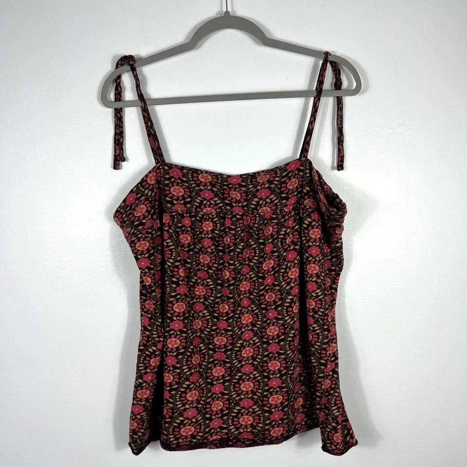 Old Navy Tank Top Womens XL Brown Y2K Hippy Boho Embellished Beaded Fairy Surf - Image 2 of 4