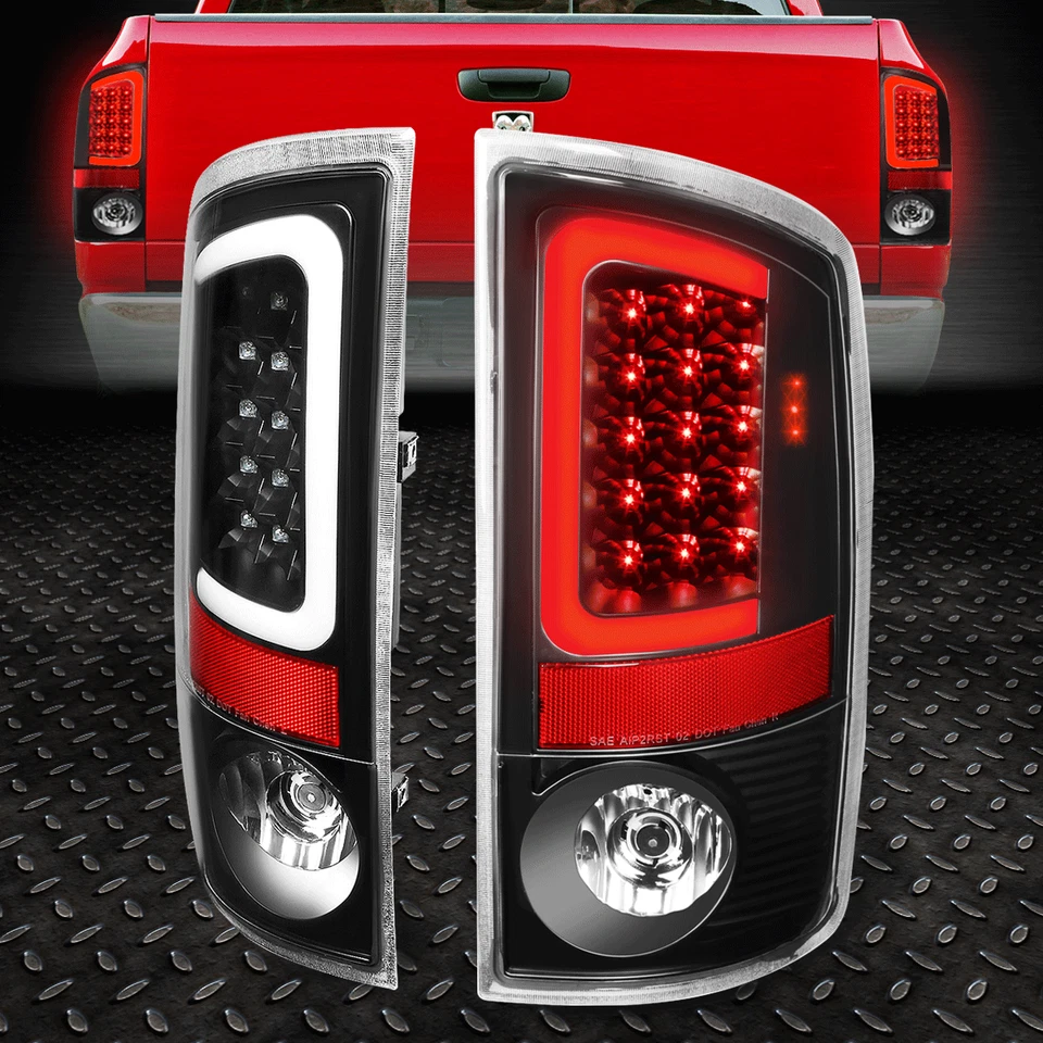 BLACK HEADLIGHT+CLEAR CORNER+BLACK 3D LED BRAKE TAIL LIGHT FOR 02-05 DODGE RAM - Изображение 2 из 4
