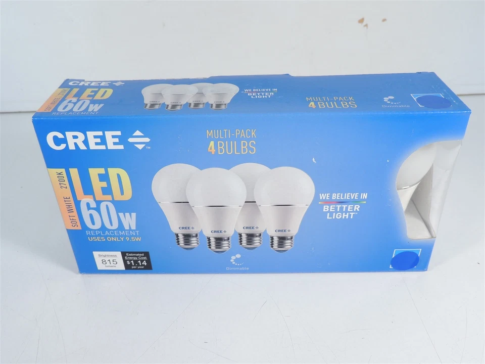 Cree 12 Packs 4 Bulb SA19-08127MDFD-12DE26-1-14 LED A19 Soft White 60W 2700K New - Image 2 of 4