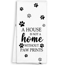 WAITPI White Paw Farmhouse Kitchen Towels Decor Gifts for Women Pet 