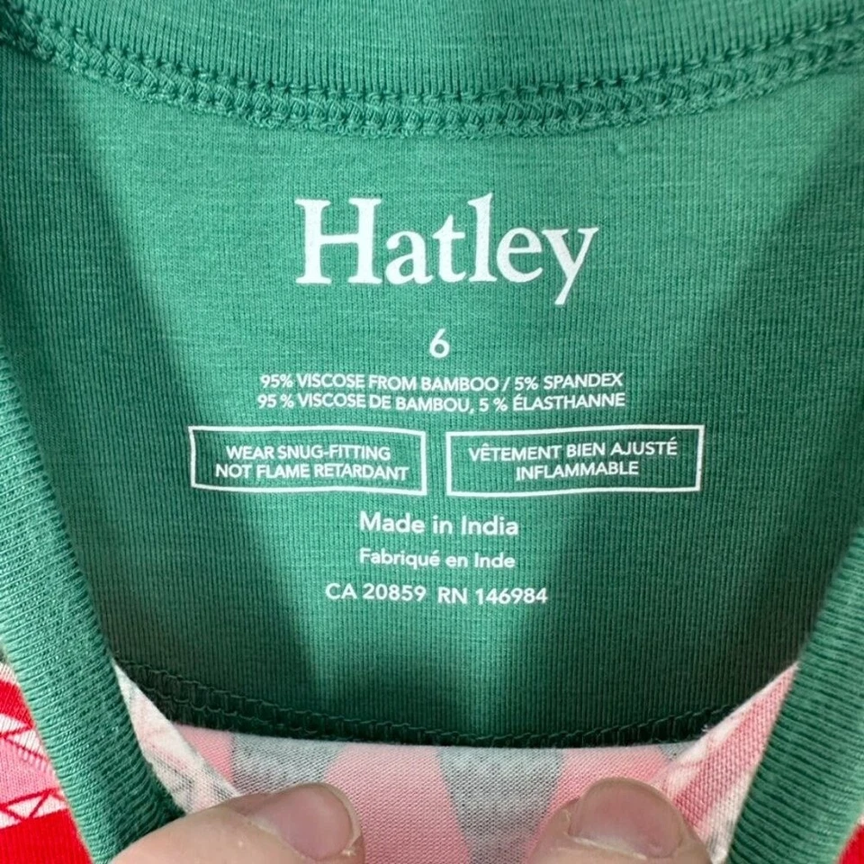 Hatley Talla 6 Niña Bambú Rosa Isla Feria Navidad Invierno Vacaciones Pijama Conjunto Nuevo con Etiquetas Foto 4 de 4