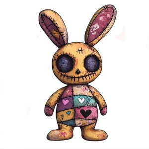 Voodoo Rabbit Bunny Doll Black Magic Rituals Self Adhesive Vinyl Sticker