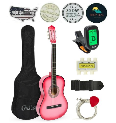 Guitarra Para NIña Rosa Rosada Mujer Principiantes Acustica Regalos Para  NIñas | eBay