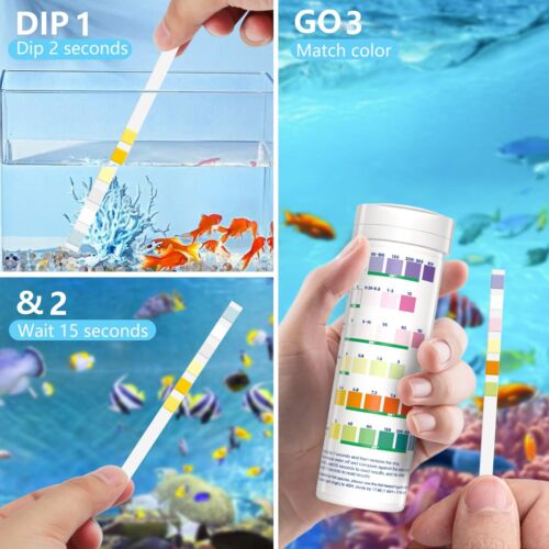 Aquarium Test Strips - Ammonia Test Kit for Aquarium - 6 in 1 Aquarium Water ... - Picture 4 of 7