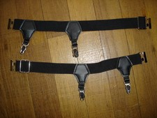 Men's Socks Garters Ref A15 noir double boutons neuf avec défaut 