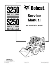 Bobcat S250 Turbo High Flow Skid Steer Loader Manual Service Shop Repair 6901752