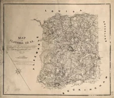 20" x 24" 1863 Map Of Fluvanna County United States Virginia