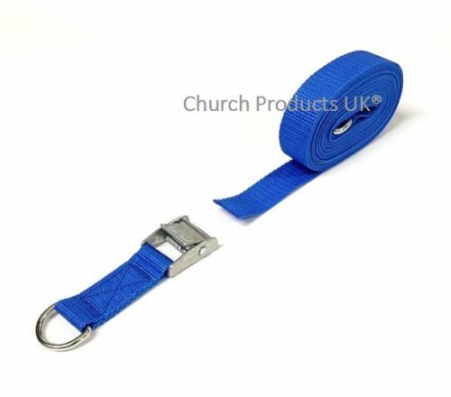 Metal Cam Buckle Strap With D-ring Each End Tie Down 25mm Webbing 1m - 3.5m - Picture 21 of 46