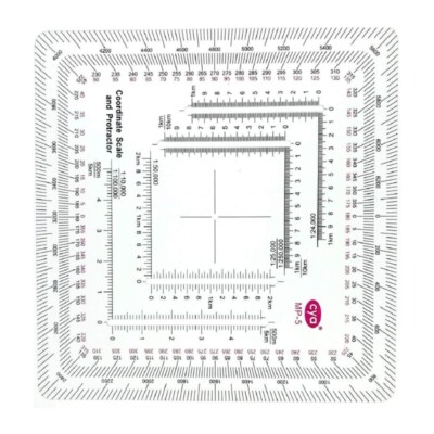 Square Ruler Coordinate Grids Reader Protractors Coordinate Scale Map Reading