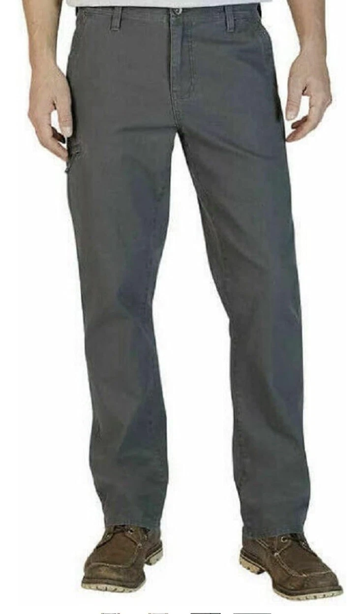 Men's Weatherproof Stretch Canvas Straight Leg Flex Utility Pants Gray 40Wx34L