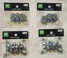 NEW Lot 4 Making Memories Details Eyelet Shapes FLOWER PANSY Metal Vintage -A