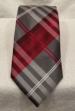 Geoffrey Beene Designer Handmade Red Striped Tie  NWOT 