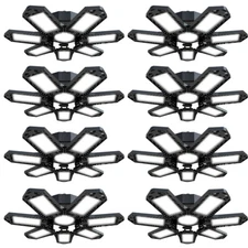8 Pack 300W Deformable LED Garage Light Bright Shop Ceiling Lights Fixture Bulb