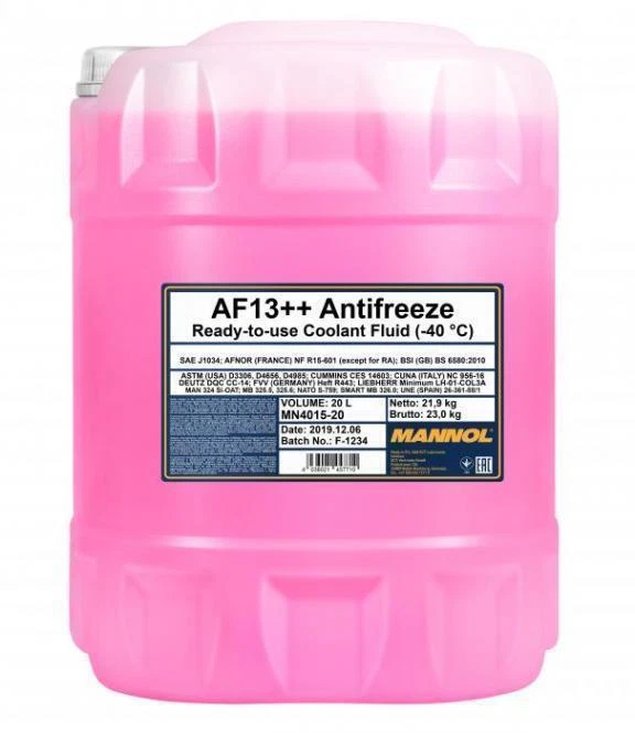 Mannol AF13++ Frostschutz G12 20L - Rot (MN4015-20)