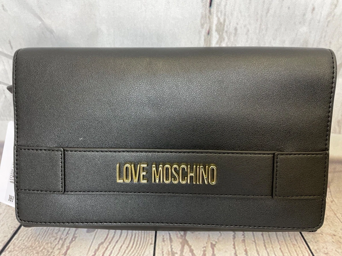 Moschino black cheap clutch bag