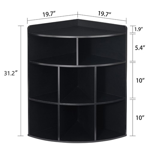 3-Tier Storage Corner Cabinet w/ Charing Station Triangle Wooden Storage Cabinet - Picture 19 of 38