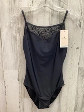 New Ballet Rosa Size 44/XL Black Camisole Leotard with Lace