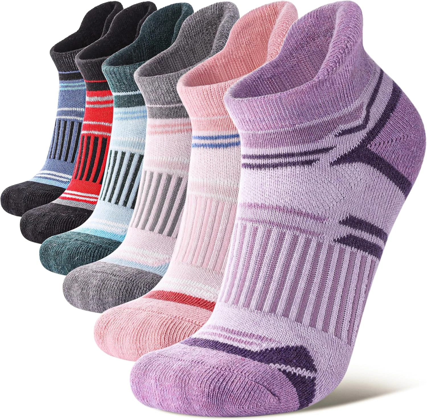 Merino Wool Ankle Running Hiking Socks for Women Men Compression Support Thick C