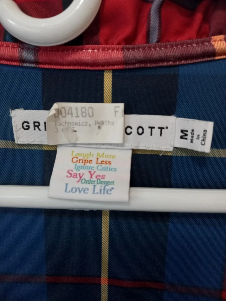 Vestido para mujer GRETCHEN SCOTT a cuadros poliéster Sp cambio informal vacaciones carrera M Foto 3 de 4