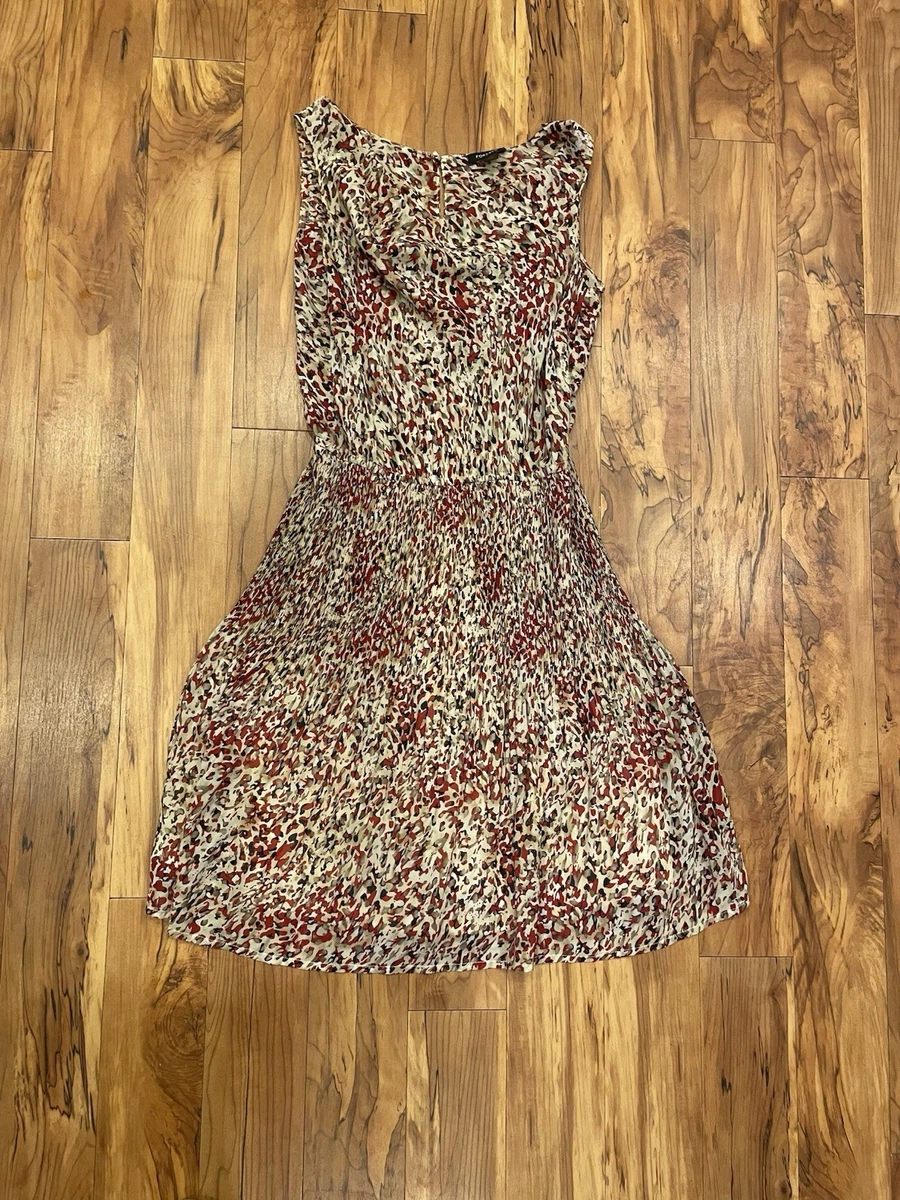 Robe Cocktail Forever 21 Rouge à Fleurs Noires - Dos à Noeud, Taille Small, été, Occasion