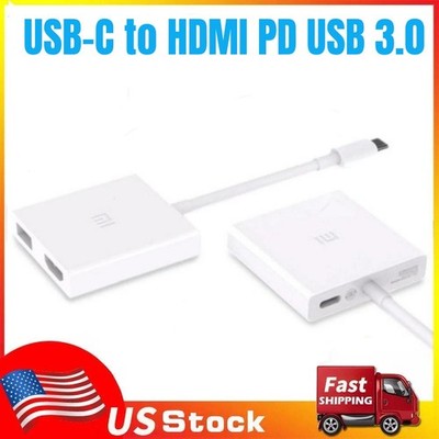Genuine Xiaomi USB-C to HDMI PD USB 3.0 Video Adapter up to 4K@30Hz Plug & Play