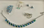 Vintage CORO Pegasus costume jewelry Lot aurora borealis molded glass Brooch +