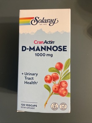 Solaray D-mannose 1000mg Urinary Tract Health 120VCaps Exp 04/2027