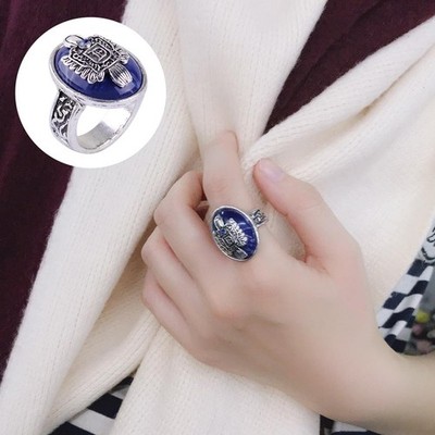 2X Vintage Fingerring Bandring Silber Blau Damon Vampire Diaries Tageslicht Ring