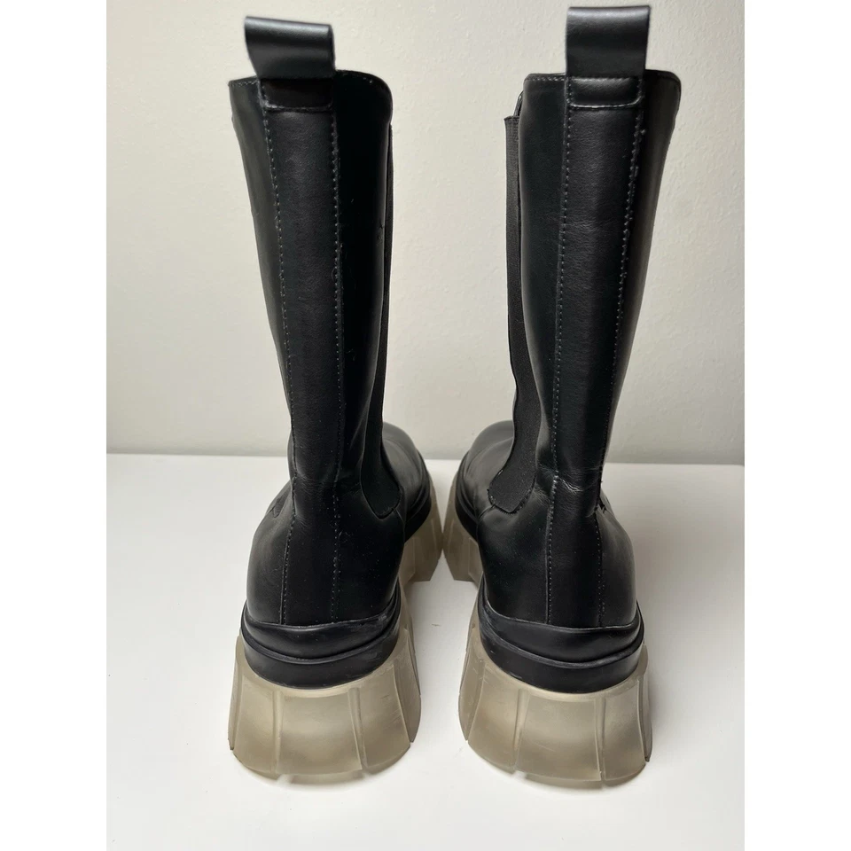 Bershka Botas de Plataforma Gruesas Negras 40 (US 10) Suela Media Pantorrilla Grunge Y2K Foto 4 de 4