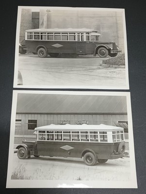 (2) 1928 8x10s Mack AL Bus HUDSON TRANSPORTATION CO Glens Falls NY @Allentown PA