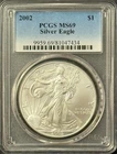 2002 $1 American Silver Eagle PCGS MS69 (Blue Label)