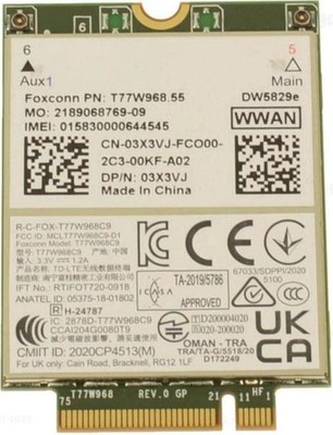 Dell OEM Wireless DW5829e M.2 Mobile Broadband 4G WWAN Card - 3X3VJ