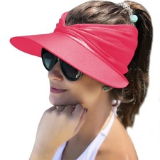 Women's Wide Brim Summer Sun Visor Hat UPF 50 UV Protection Beach Sport Cap
