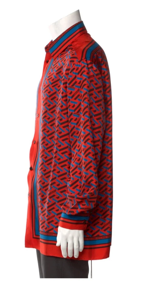 Camisa manga larga Le Greca estampado seda versace 0rig $1399 Foto 2 de 4