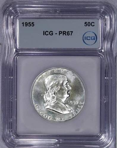 1955 Franklin Half Dollar 50C ICG PR67